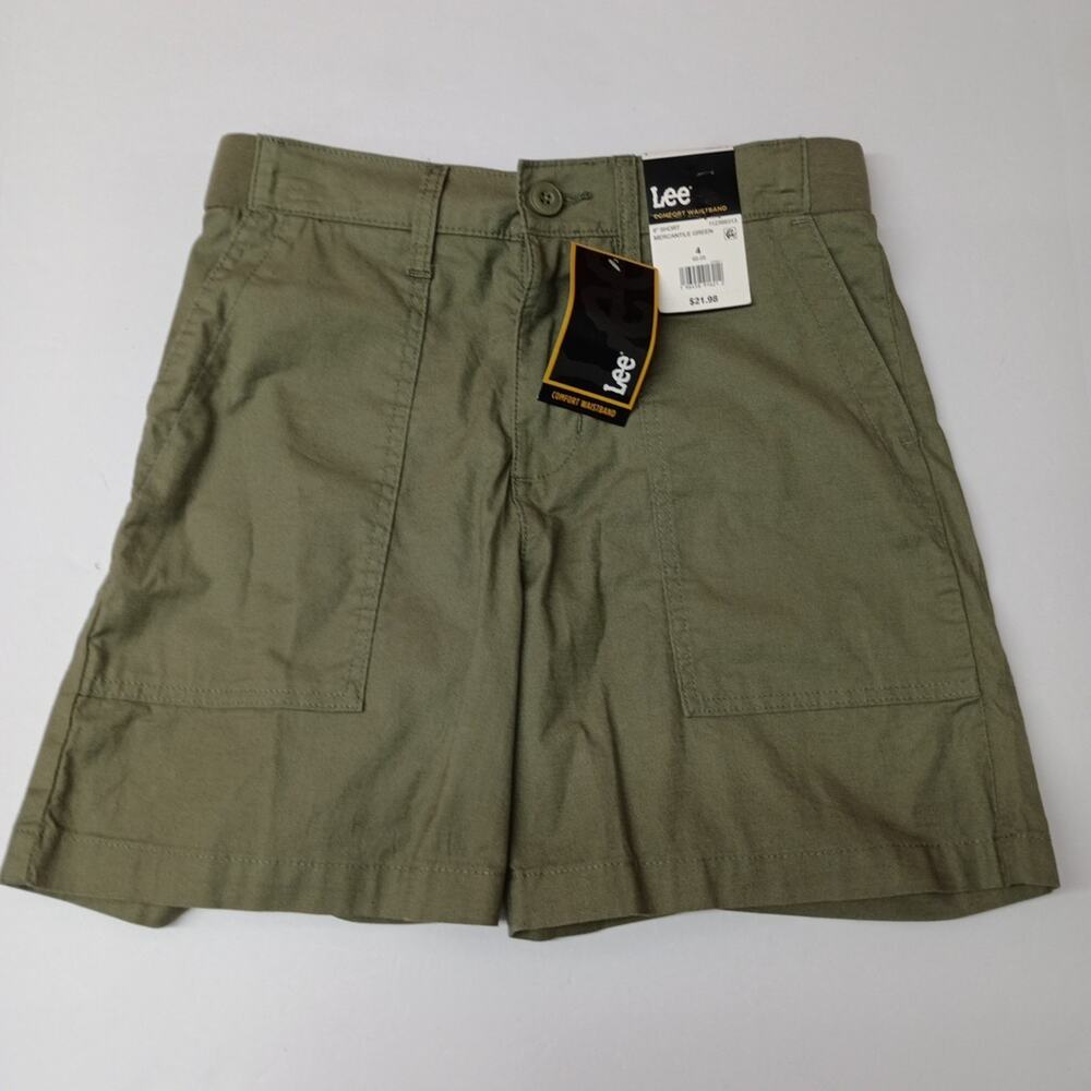Lee Bermuda Shorts Women's Size 4 Green 6" Ins Comfort Waist